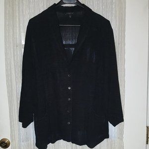 Eileen Fisher Woman 3x Black Shirt/Jacket